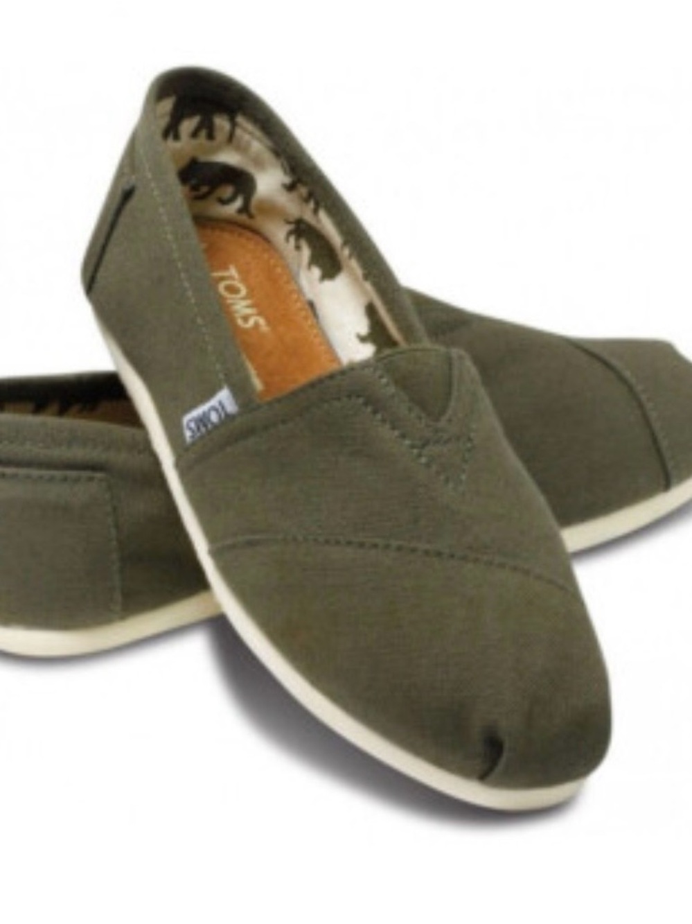 Toms Olive Canvas Men's Slip-On Loafers